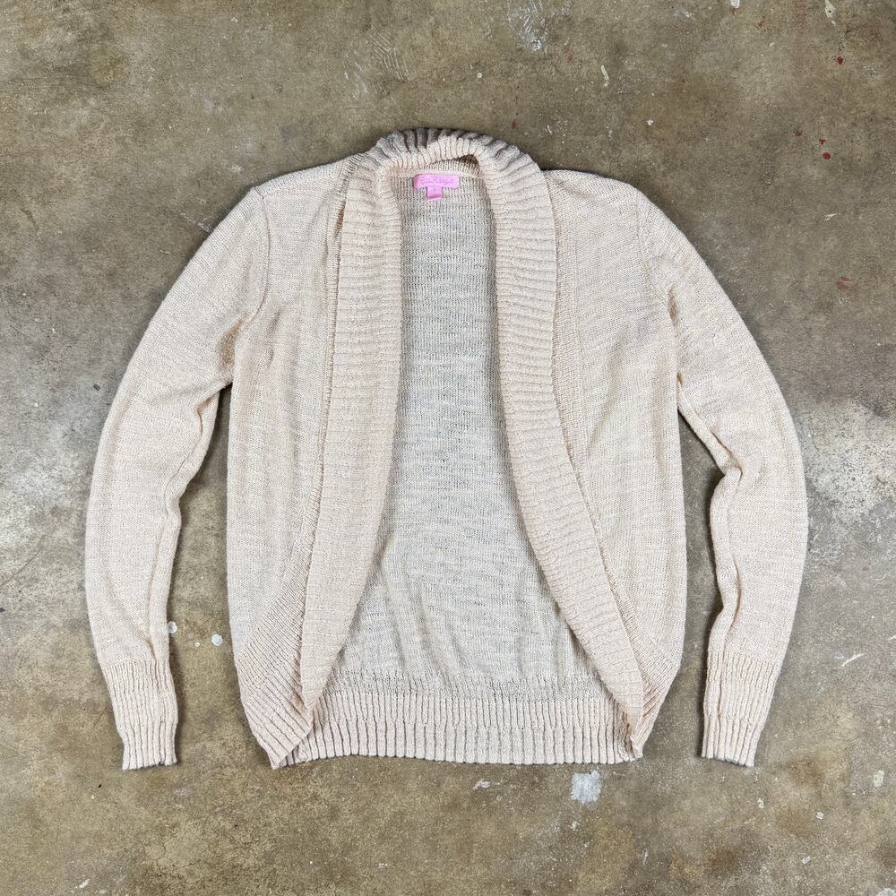 Lilly Pulitzer Brookside Cardigan Sweater Women’s Small Open‎ Front Light Pink